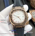 Perfect Replica Patek Philippe Nautilus Rose Gold Engraved Watch